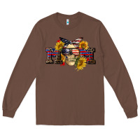 Chestnut american mom skull Long Sleeve Tee - CowGirlArtShop