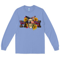 Colony Blue american mom skull Long Sleeve Tee - CowGirlArtShop