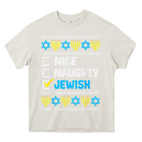 Cream nice naughty jewish ugly hanukkah sweater chanukah jew gift premium t Heavy Core Tee - minhPixels