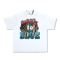 White Back to blue 4th of july Urban Heavy Tee - HowdyJamesFarm