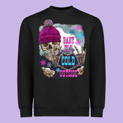 Skeleton Baby It's Cold Outside Heavyweight Sweatshirt Designed By Fadigitalartstudio