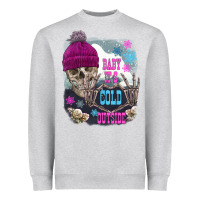 Heather Grey skeleton baby it's cold outside Heavyweight Sweatshirt - FaDigitalArtStudio