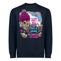 Navy skeleton baby it's cold outside Heavyweight Sweatshirt - FaDigitalArtStudio