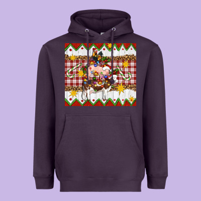 Stacked Christmas Farm Heavyweight Hoodie Designed By Artiststas