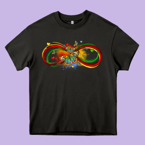 Butterfly Infinity Symbol Autism Heavy Core Tee Designed By Lillyallendesigns