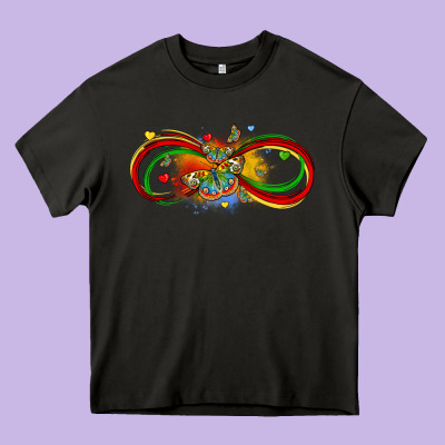 Butterfly Infinity Symbol Autism Heavy Core Tee Designed By Lillyallendesigns