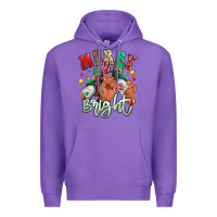 Purple merry and bright black man sneakers Premium Hoodie - RanaPortraitStore