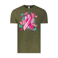 Vintage Olive Breast Cancer ribbon Cancer Awareness Vintage Tee - HowdyJamesFarm