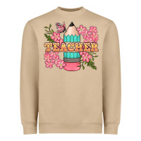 Mushroom teacher floral pencil Heavyweight Sweatshirt - BundleAndBundleShop