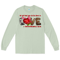 Matcha Let all that you do be done in love i corinthians Long Sleeve Tee - HowdyJamesFarm