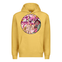 Antique Gold pink christmas pig Premium Hoodie - FaDigitalArtStudio