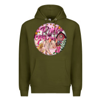 Army Green pink christmas pig Premium Hoodie - FaDigitalArtStudio