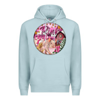 Blue Mist pink christmas pig Premium Hoodie - FaDigitalArtStudio