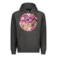 Charcoal Heather pink christmas pig Premium Hoodie - FaDigitalArtStudio