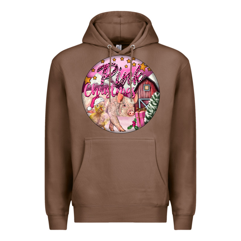 Pink Christmas Pig Premium Hoodie by FaDigitalArtStudio | Teevron