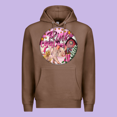 Pink Christmas Pig Premium Hoodie Designed By Fadigitalartstudio