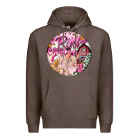 Coffee pink christmas pig Premium Hoodie - FaDigitalArtStudio