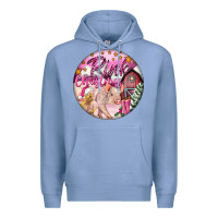 Colony Blue pink christmas pig Premium Hoodie - FaDigitalArtStudio