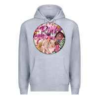 Heather Grey pink christmas pig Premium Hoodie - FaDigitalArtStudio