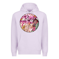 Lilac pink christmas pig Premium Hoodie - FaDigitalArtStudio