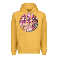 Mustard pink christmas pig Premium Hoodie - FaDigitalArtStudio