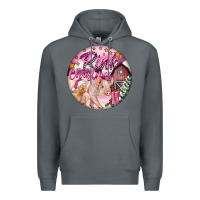 Rock pink christmas pig Premium Hoodie - FaDigitalArtStudio