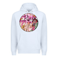 White pink christmas pig Premium Hoodie - FaDigitalArtStudio