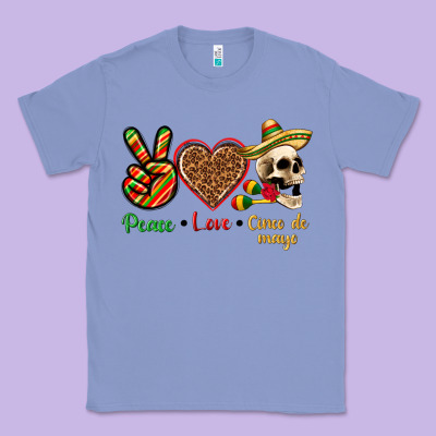 Peace Love Cinco De Mayo Classic Tee Designed By Texasbilliewilder