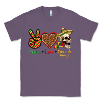 Lavender Peace Love Cinco De Mayo Classic Tee - texasbilliewilder