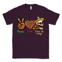 Plum Peace Love Cinco De Mayo Classic Tee - texasbilliewilder