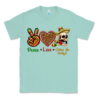 Seafoam Peace Love Cinco De Mayo Classic Tee - texasbilliewilder