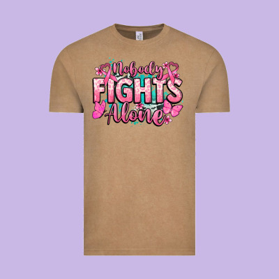 Nobody Fights Alone Cancer Awareness Vintage Tee Designed By Howdyjamesfarm