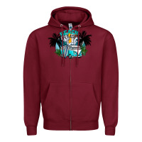 Burgundy beach please Zipper Hoodie - CowhideDigitalArt