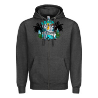Charcoal Heather beach please Zipper Hoodie - CowhideDigitalArt