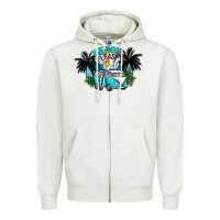 Oatmeal Heather beach please Zipper Hoodie - CowhideDigitalArt