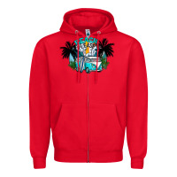 Red beach please Zipper Hoodie - CowhideDigitalArt