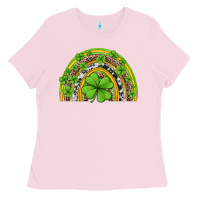 Bubblegum Pink western st patricks rainbow Ladies Tee - Jasminsmagicworld