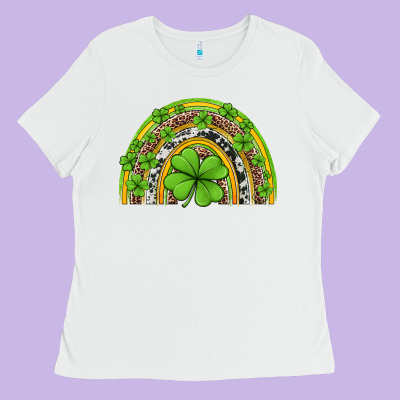 Western St Patricks Rainbow Ladies Tee Designed By Jasminsmagicworld