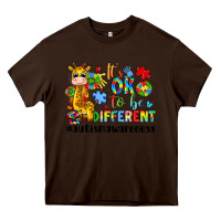 Chocolate Brown it s ok to be different giraffe Heavy Core Tee - LillyAllenDesigns