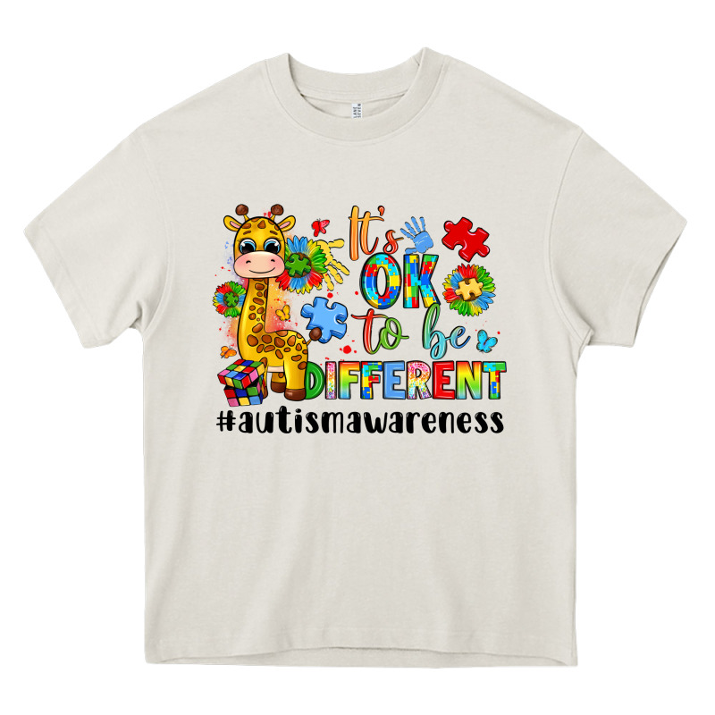 It S Ok To Be Different Giraffe Heavy Core Tee by LillyAllenDesigns | Teevron