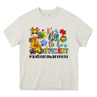 Cream it s ok to be different giraffe Heavy Core Tee - LillyAllenDesigns
