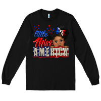Black little miss america black girl peekaboo Long Sleeve Tee - CowGirlArtShop