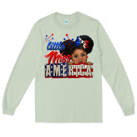 Matcha little miss america black girl peekaboo Long Sleeve Tee - CowGirlArtShop