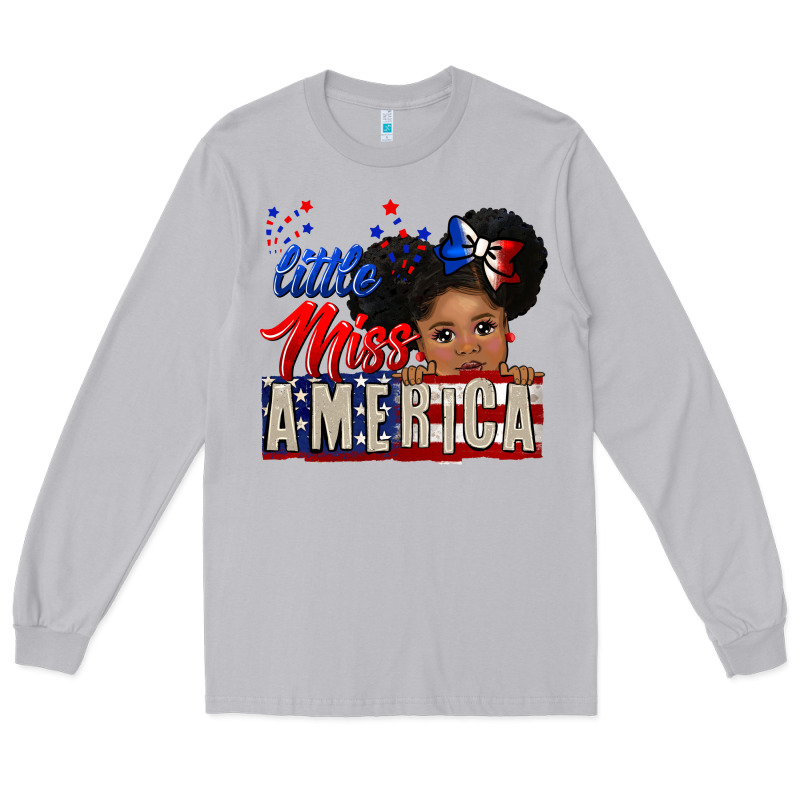 Little Miss America Black Girl Peekaboo Long Sleeve Tee by CowGirlArtShop | Teevron
