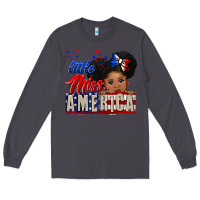 Smoke little miss america black girl peekaboo Long Sleeve Tee - CowGirlArtShop