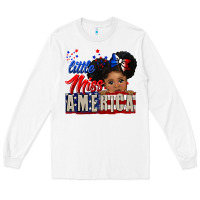 White little miss america black girl peekaboo Long Sleeve Tee - CowGirlArtShop