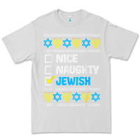 Dove Grey nice naughty jewish ugly hanukkah sweater chanukah jew gift premium t Premium Tee - minhPixels