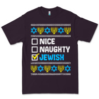 Nice Naughty Jewish Ugly Hanukkah Sweater Chanukah Jew Gift Premium T Premium Tee | Teevron