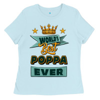 Baby Blue world's best poppa ever Ladies Tee - Jasminsmagicworld