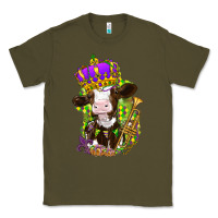 Army Green Mardi Gras cow Classic Tee - NancyCooperArtShop